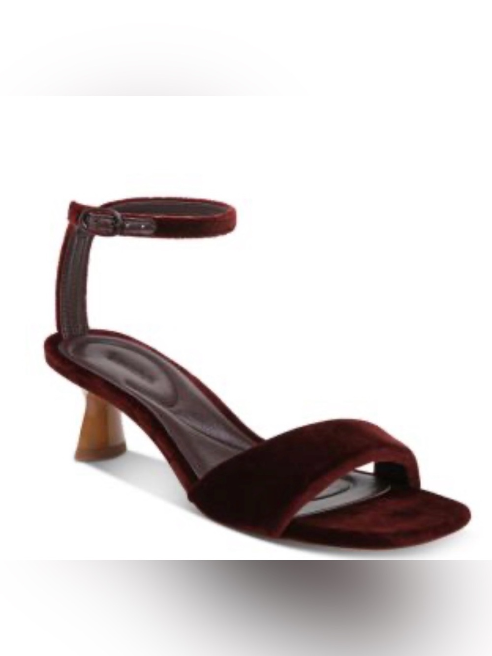 Vince Prue City Kitten Heel Sandal in Pinot Velvet 8.5 M - Picture 6 of 14